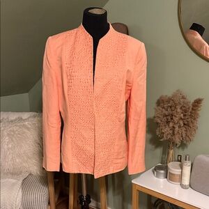 Elegant Peach Lace Women's Jacket